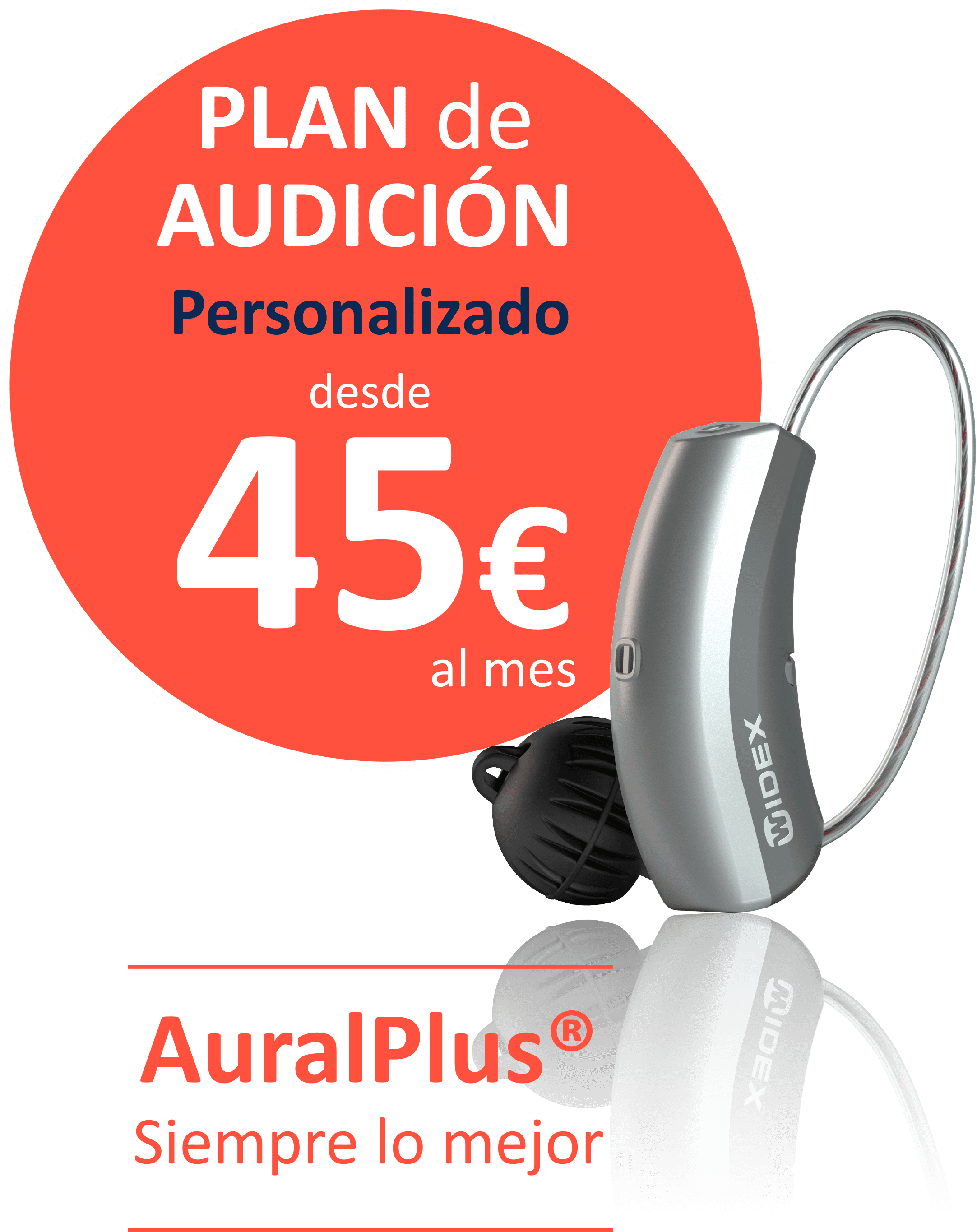 Desde 45 años, precio de los audífonos Aural